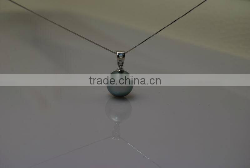 17'' 10-11mm tahitian peacock blue pearl necklace