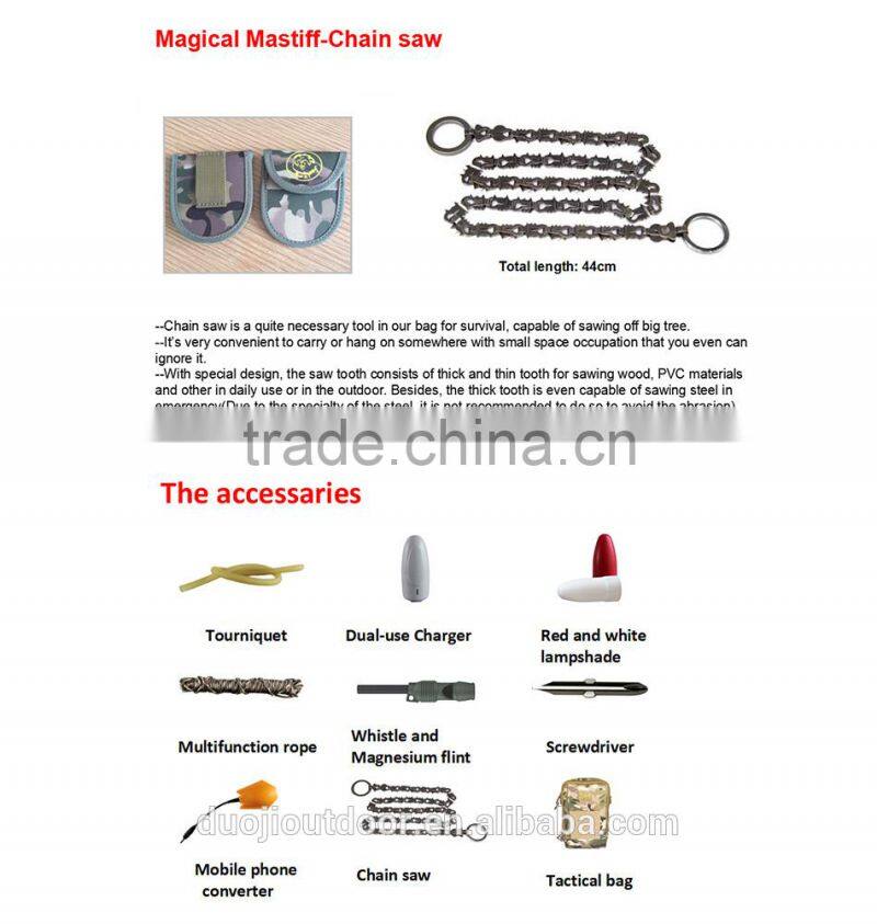 Multi-purpose Camping Shovel DJSV-OS with Tactical Knife Car Emergency Kit