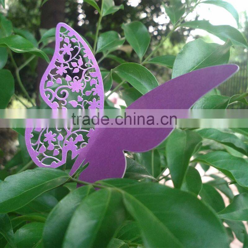 party favors supplier wine glass card laser cut wedding invitation card