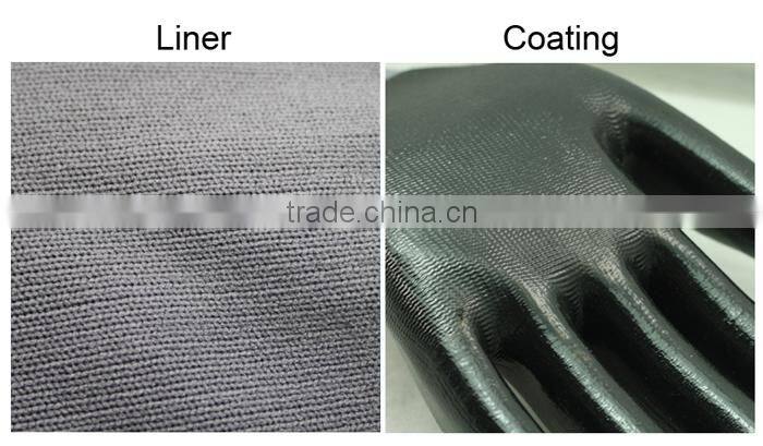 NMSAFETY black nitrile knitted hand gloves / oil resistant glove