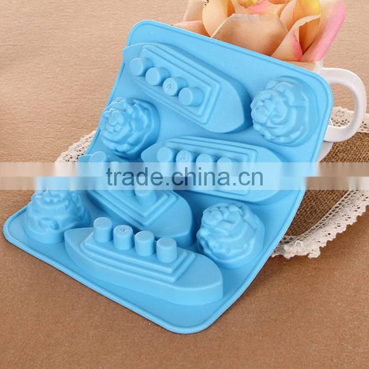 funny LFGB grade Titanic ship shaped silicon ice tray