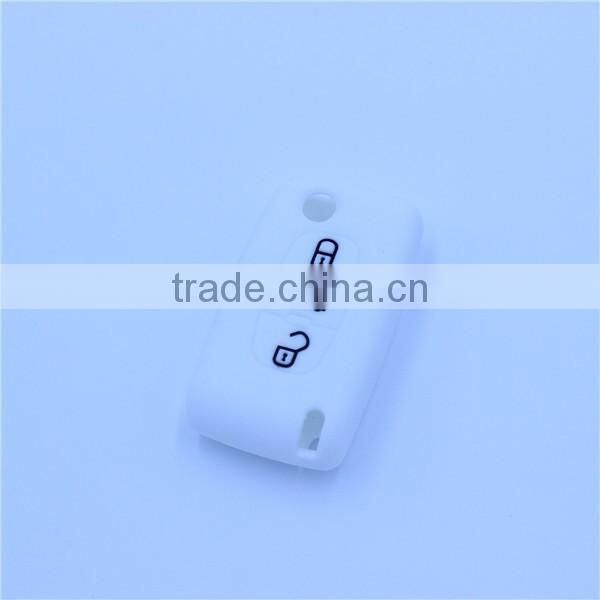 Car Silicone Remote Key Fob Cover For Peugeot 107 207 307 407 308 607 Citroen C1 C2 C3 C4 C5 C6 C8 3 Button Car Styling