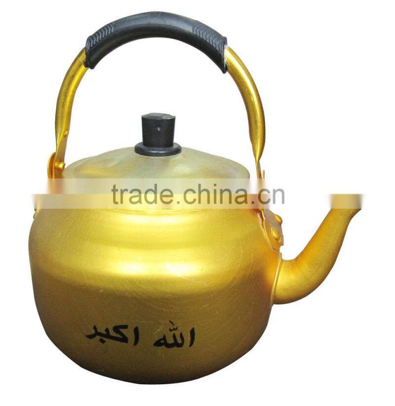 1.0L-10L hot Aluminum Yellow Kettle with inserted spout for sales