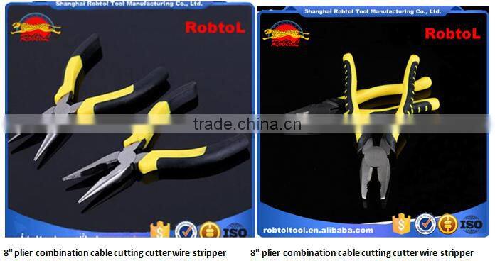 8" germany type combination plier diagonal cutting industrial linemen high leverage wire cable