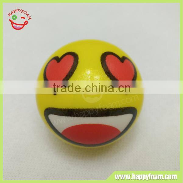 Erotic smile face emoji PU stress ball toy , high quality soft foam bouncing ball