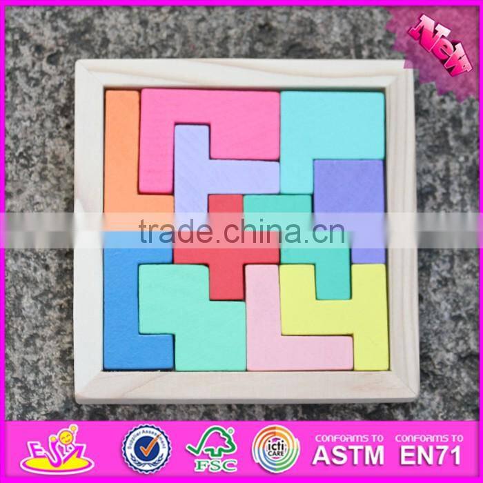 2016 new design children educational toy wooden tetris puzzle W14A179