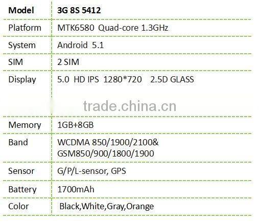 8S mobile 3G 8S5412 5.0" android phone