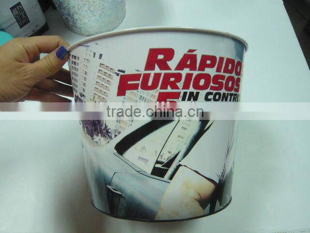 Metal Popcorn Tin Box, Metal Popcorn Bucket, Tin Bucket