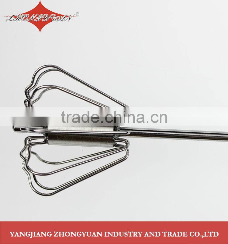 Wholesale 14-inch Stainless steel rotary egg beater food grade whisk with hand push