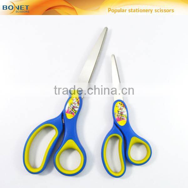 SST0027 6-1/4" stationery PP+TPR rubber plastic handle office scissor