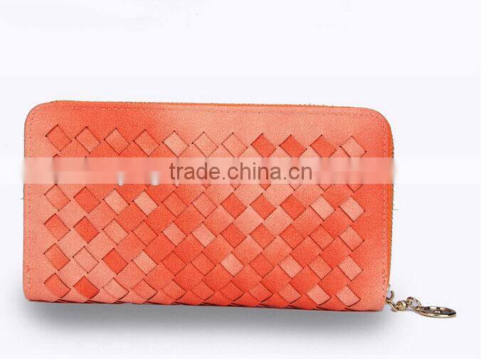 2015 Fashion New Design Woman Wallet Knit Lines Lady Wallet/Purse Women