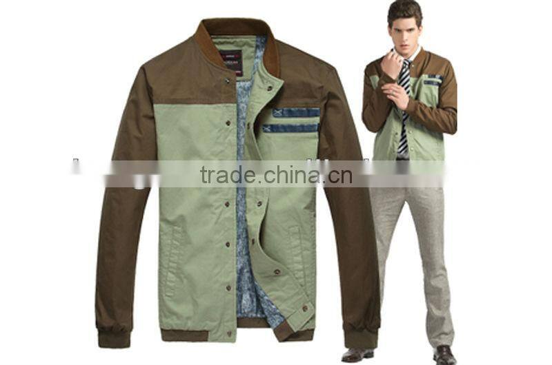 25%Nylon 75% polyster men leather jacket