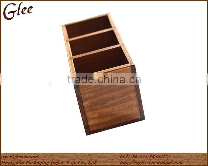 Antique wooden pen holder & storage box