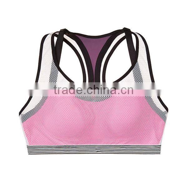 Body-Wick Workout Padded Yoga Sports Women Bra With Mesh Layer