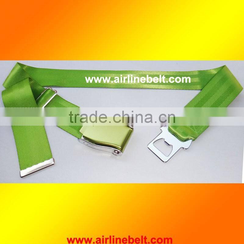 Various colors airplane belt with metal end pieces/Beer bottle opener