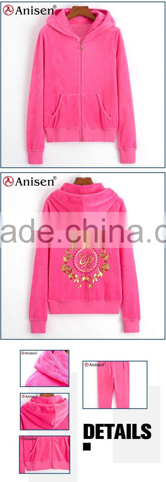 oem service custom women hoodies sports suit coat