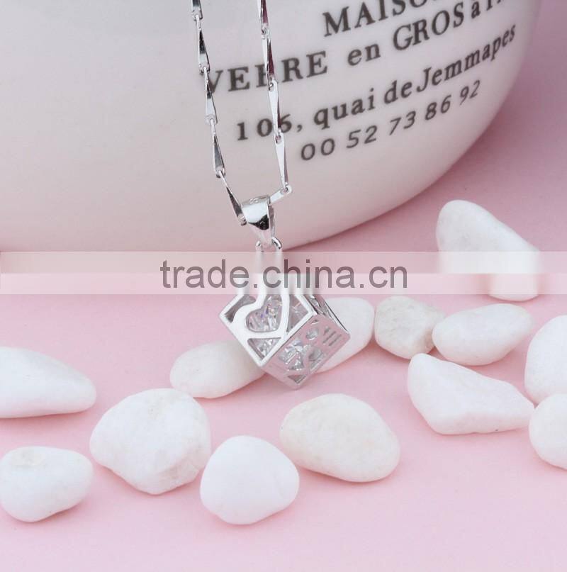 Modern personalized design jewelry 925 silver Rubik's Cube pendant