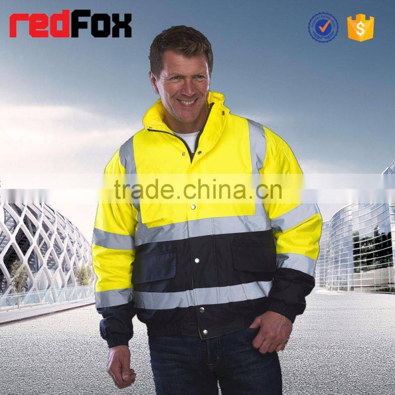 Hi viz soft shell waterproof reversible jacket