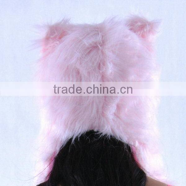 Designer useful factory price wolf animal hood hat with scarf