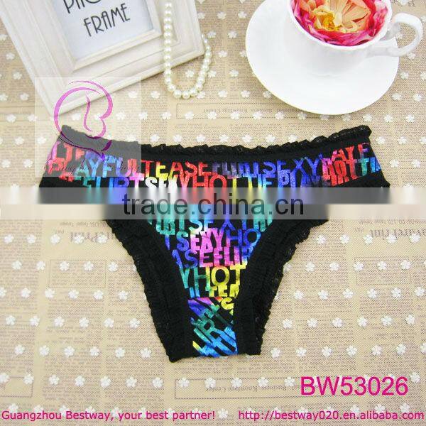 Sex picture of sexy woman like fashion flash cotton panties with lace in apparels