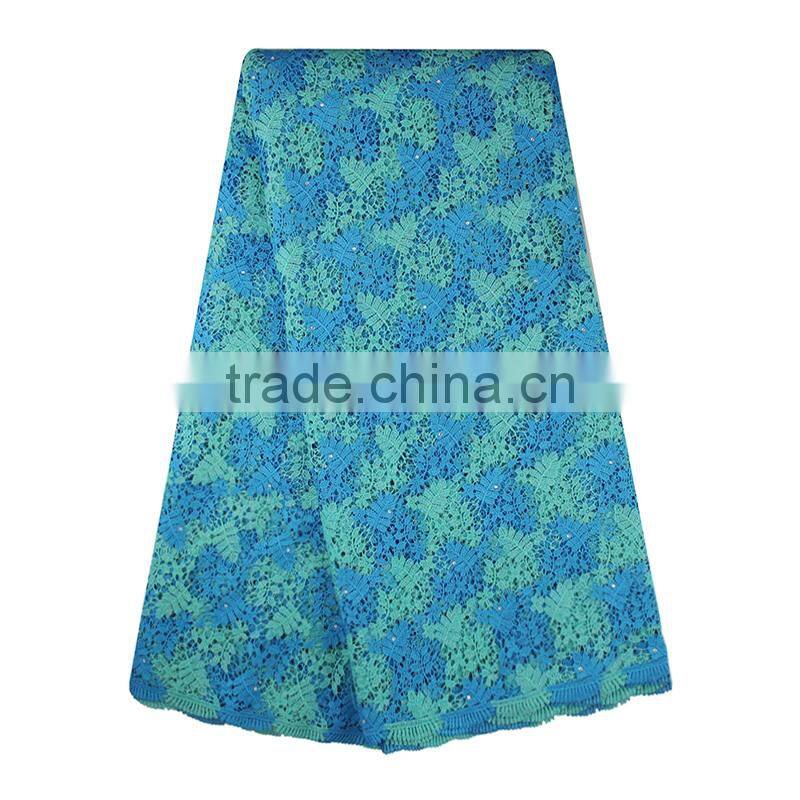 2017 Nigeria Asoebi Dress Fabrics Multi-color African Guipure Cord Lace
