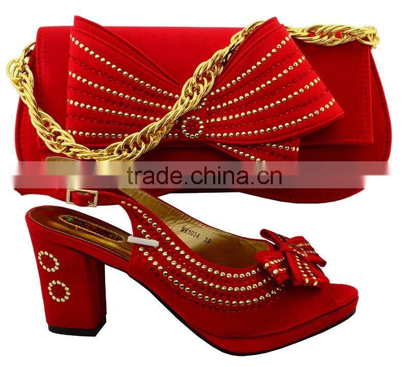 TOP quality popular comfortable cheap price italian party lady shoes and matching bags with exquisite workmanship MG1092