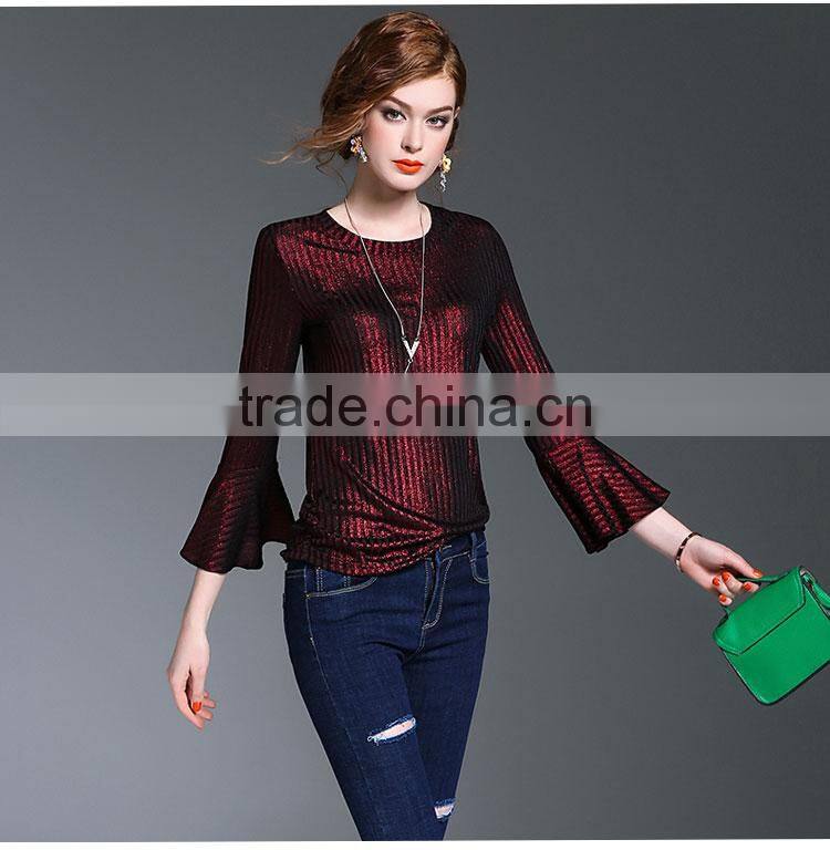 Maxnegio women blouse 2017 Lotus leaf sleeves ladies blouse fashion design
