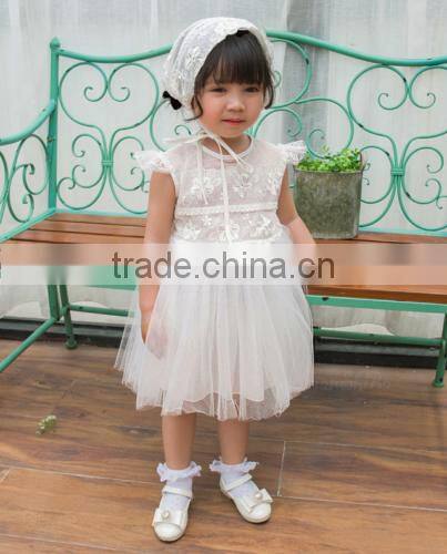 Baby Clothes wholesale Hot sale chiffon cheap 2017 baby clothing Children's Boutique sleeveless summer white flower girl dress