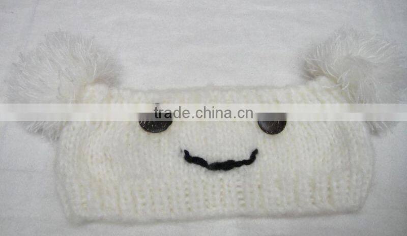 2016 Fashion mohair winter hot popular button knitted hot headband
