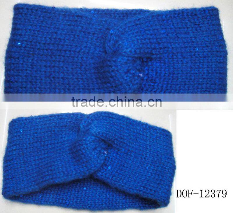 Fashion Hot crochet acrylic bright sequin bow headband