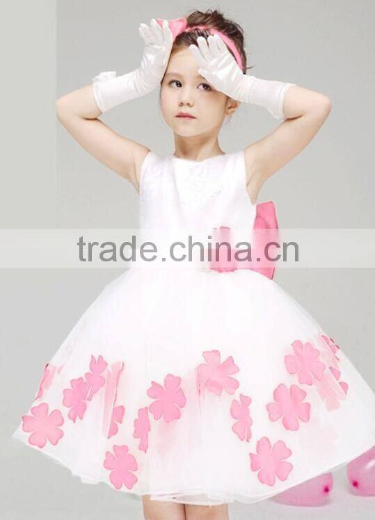 Fashion Fluffy baby girl princess tulle party dress with petal wedding dress
