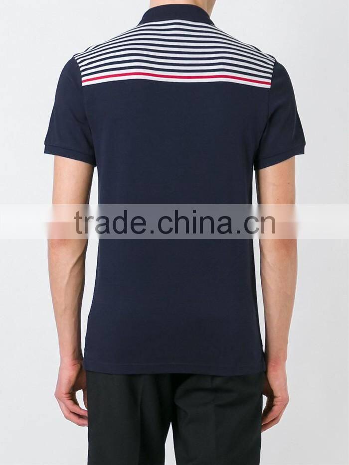 China wholesale midnight blue cotton striped polo shirts wholesale china