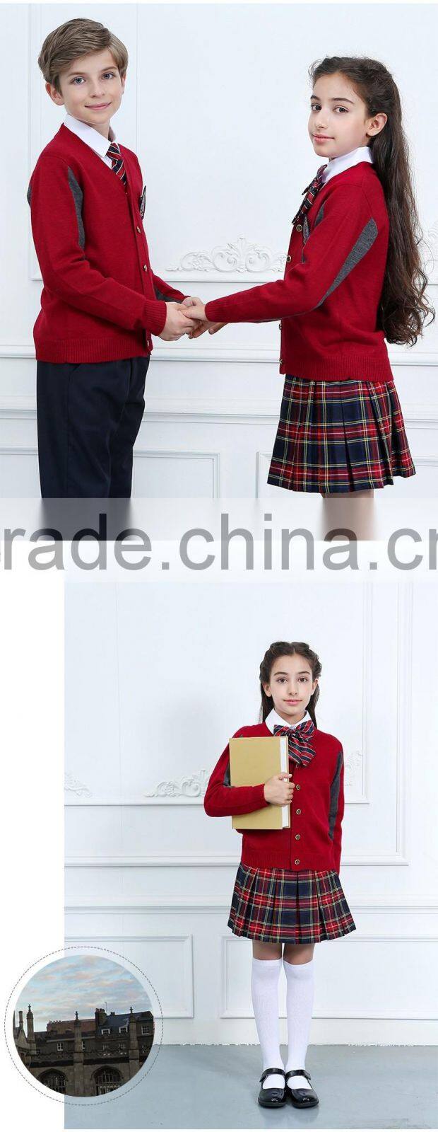 High quality formal school uniform design plaid skirt