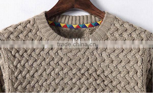 Crew neck 3D pattern fashion sweater for men