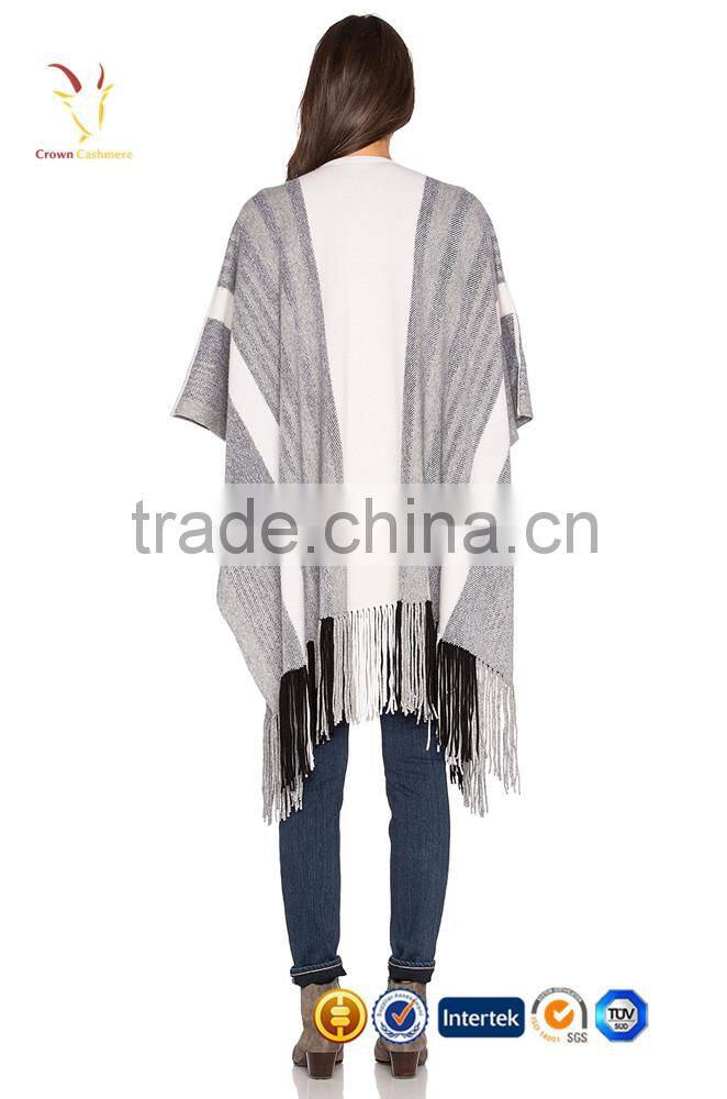wholesale winter tassel women cashmere Knitted poncho