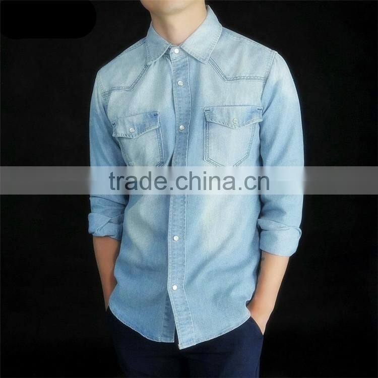2015 100%cotton Customized feather Embroidered slim fit men dress open shirt styles