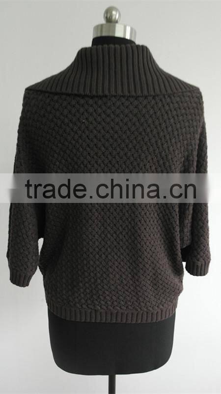 Ladies cross stitch bat sleeve cardigan/poncho sweater