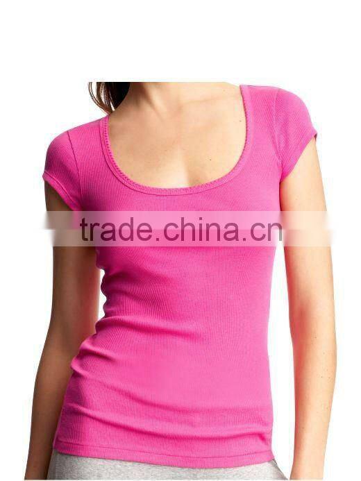 WOMEN'S STRIPED CREW NECK T SHIRT