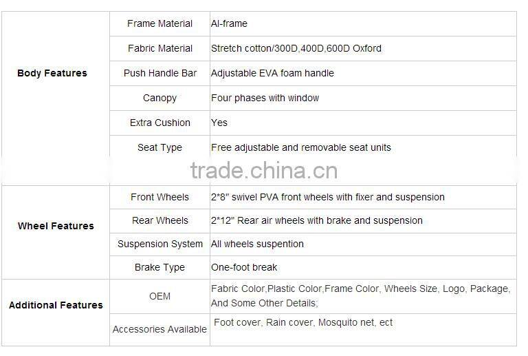 Sliding baby carriage / baby prams luxury baby carriage 3 in 1 / strong kids baby stroller on sale