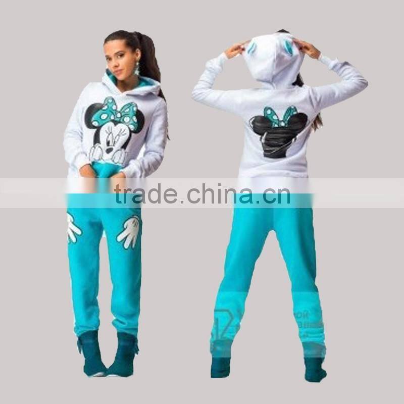 2016 Hot Selling Casual sportswear Cute Micky Mouse Printed Hooded long-sleeved Suit Tenue Sportwear