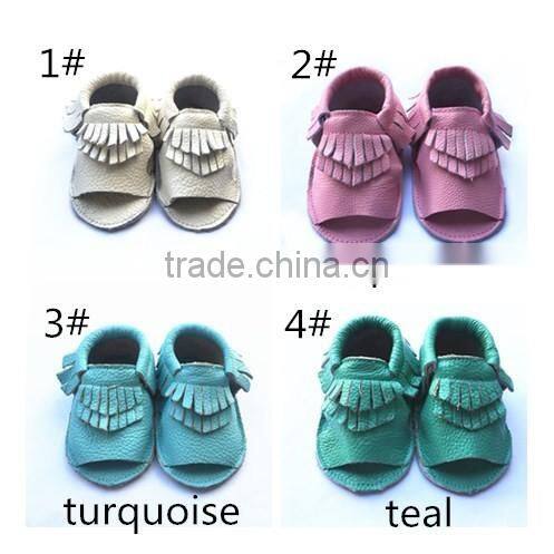 2016 New Leather Fringed Soft Sole Baby Moccasins Sandals