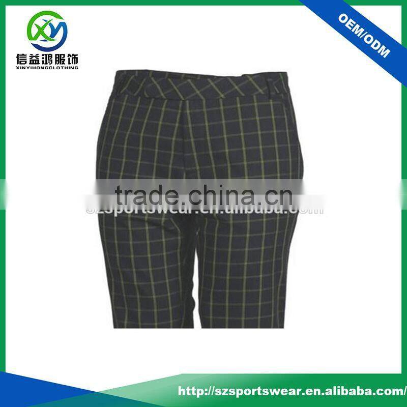 OEM service UV protection plaid tech style golf pants