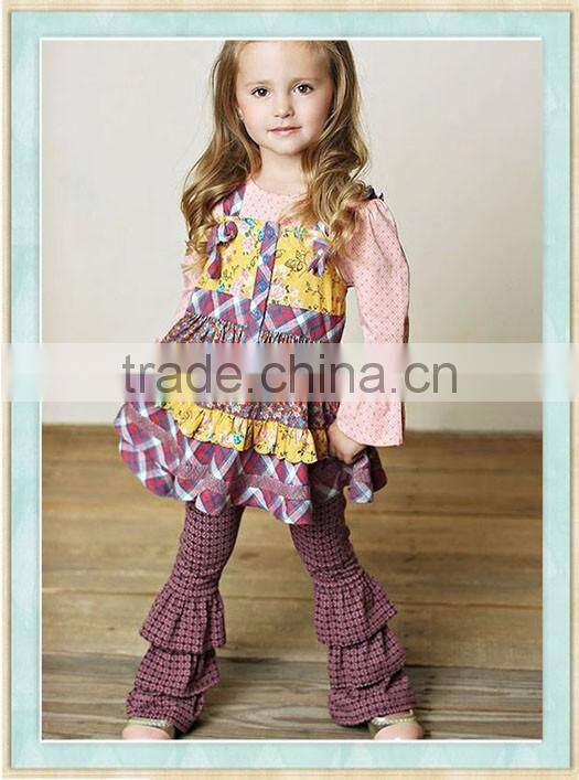 Red Polka Dot Apple Pant Set Appliqued White Long Shirt Children's Clothes Boutique outfit For Spring/ Fall Outfit Kids Clothes