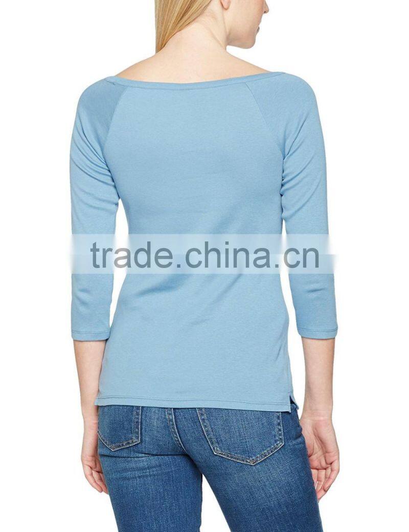 Women's Boat Neck 3/4 Raglan Sleeve T Shirt