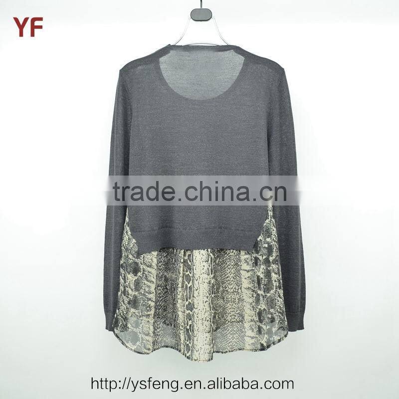 2015 New Fashion Design Of Hand Made Print Sweater For Women