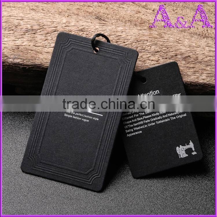Custom High Quality Garment Paper Hang Tag With Flower Silk Ribbon