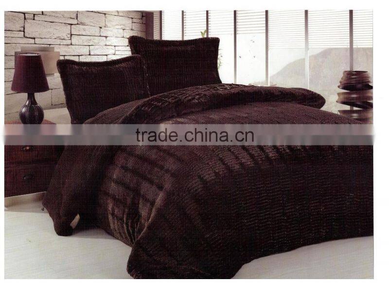 new faux fur match velvet soft quilt with filling for european market