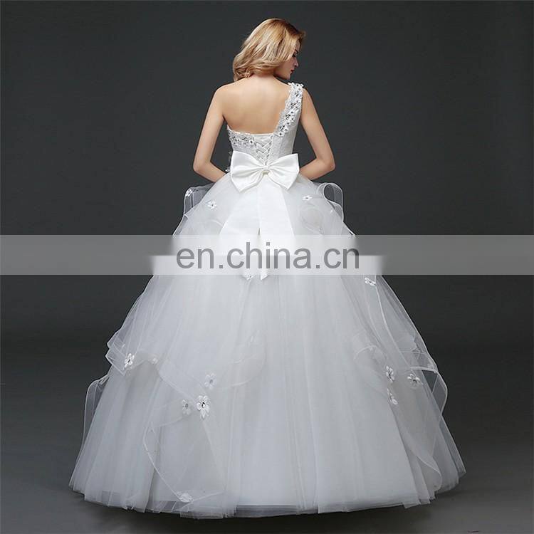HS1631 2017 China Sexy Real Photos One shoulder Wedding Bridal Dress Vestidos