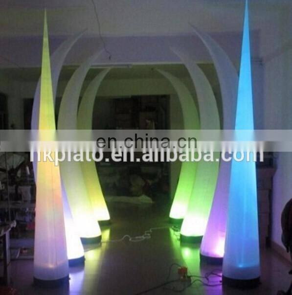 Pink lighted curved cone for wedding/inflatable cone decorative for wedding for sale