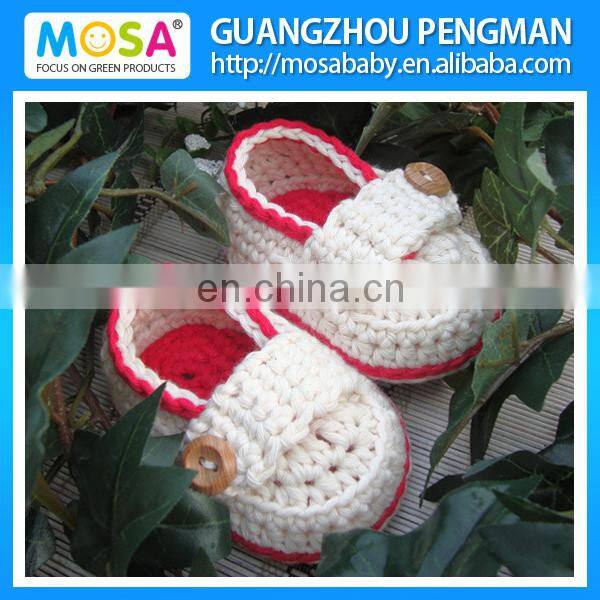 Wholesale Crochet Newborn Girl Mary Jane ,Baby Girl Pink Booties ,Baby Shoes
